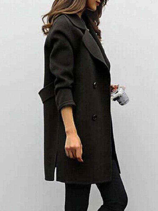 Women’s Double-Breasted Belted Trench Coat with Fitted Silhouette