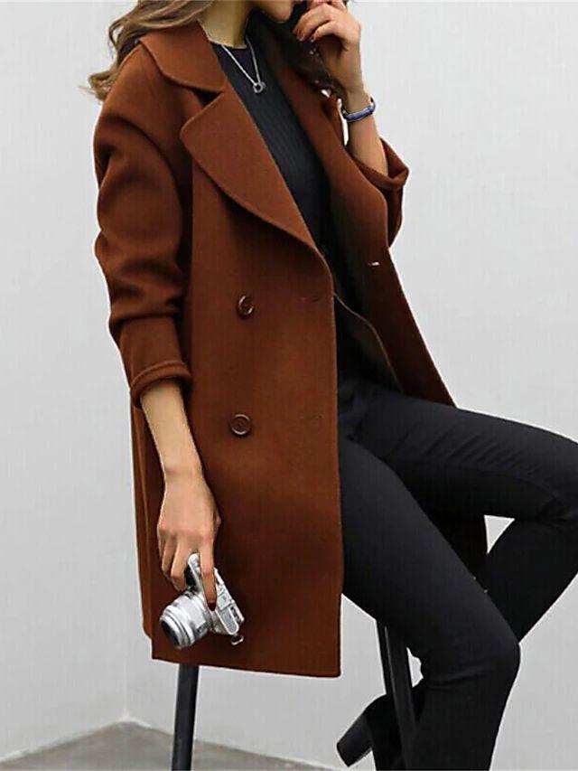 Women’s Double-Breasted Belted Trench Coat with Fitted Silhouette