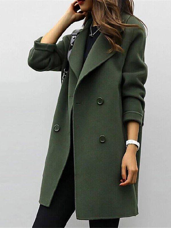 Women’s Double-Breasted Belted Trench Coat with Fitted Silhouette