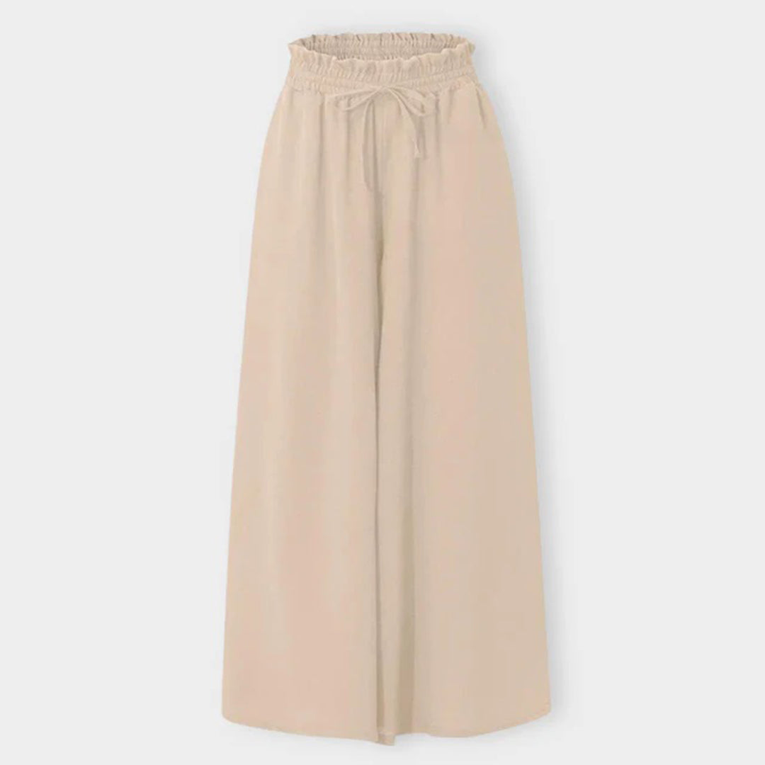 Women’s Drawstring Palazzo Pants – High-Waisted Wide-Leg Trousers