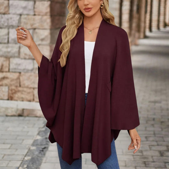 Women’s Elegant Bow Poncho – Lightweight Flowing Layer