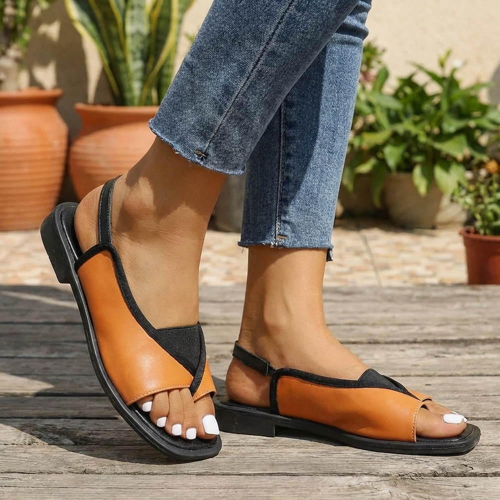 Women's Flat Slingback Sandals – Comfortable Open Summer Shoes