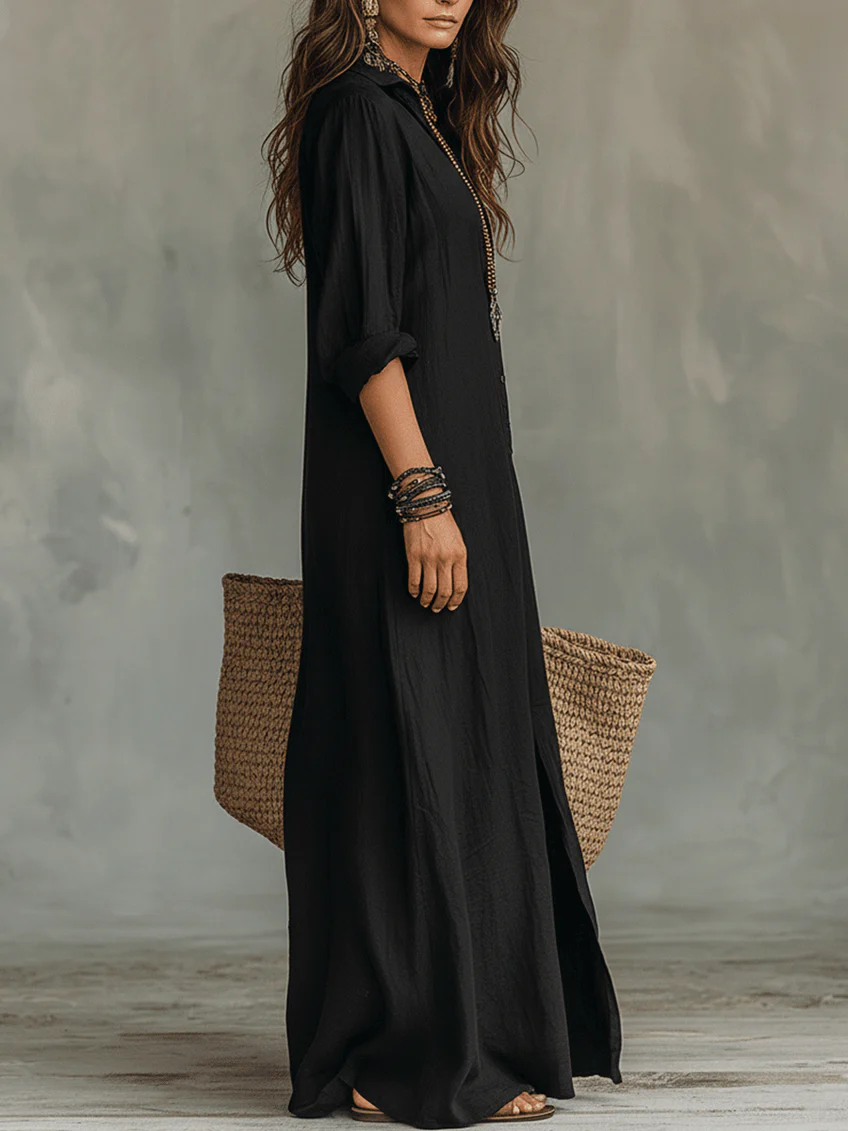 Women's Flattering Flowing Maxi Dress – Elegant Versatile Style