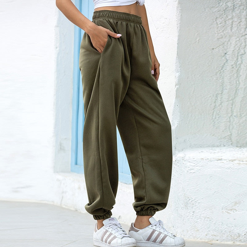 Women’s Fleece Jogger Pants – Thick Soft Drawstring Loungewear