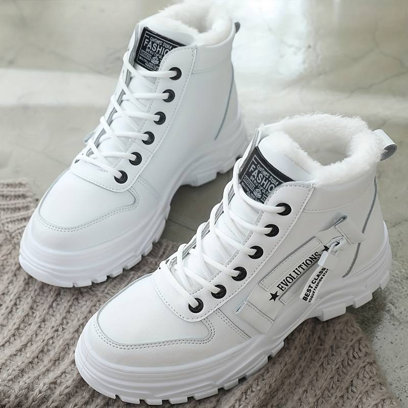 Women's Fleece-Lined Lace-Up Winter Ankle Boots, Sizes 35–44