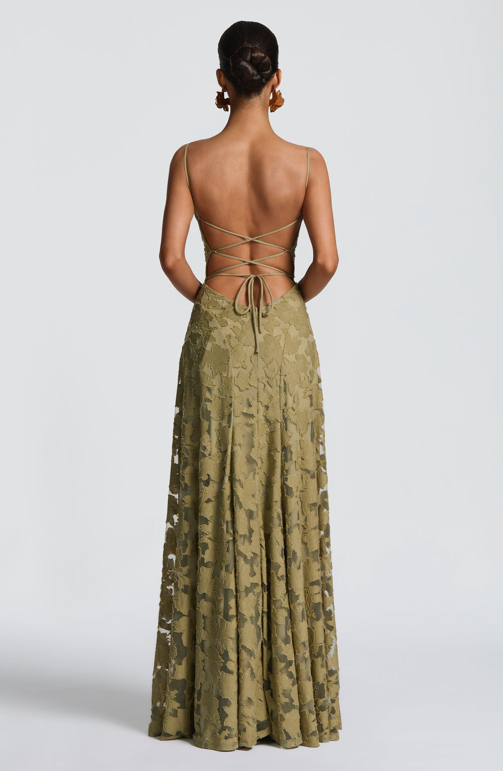 Women's Floral Cowl-Neck Maxi Dress – Lace-Up Back Summer Style