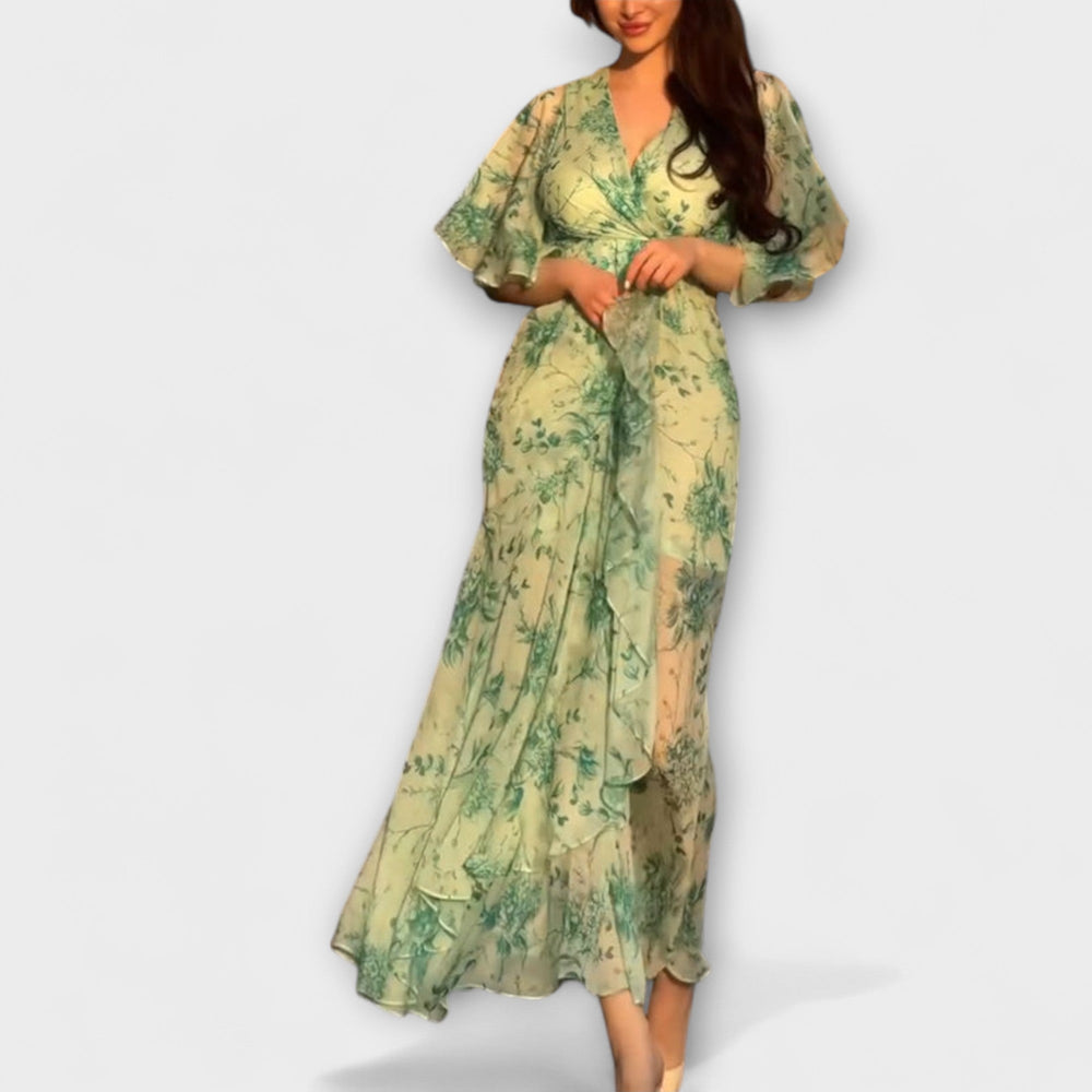 Women's Floral V-Neck Dress – Fluid Romantic Summer Style