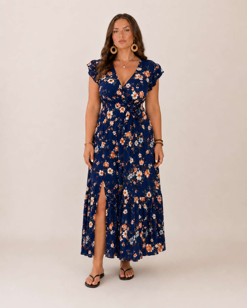 Women's Floral Wrap Maxi Dress – Flattering Summer Style