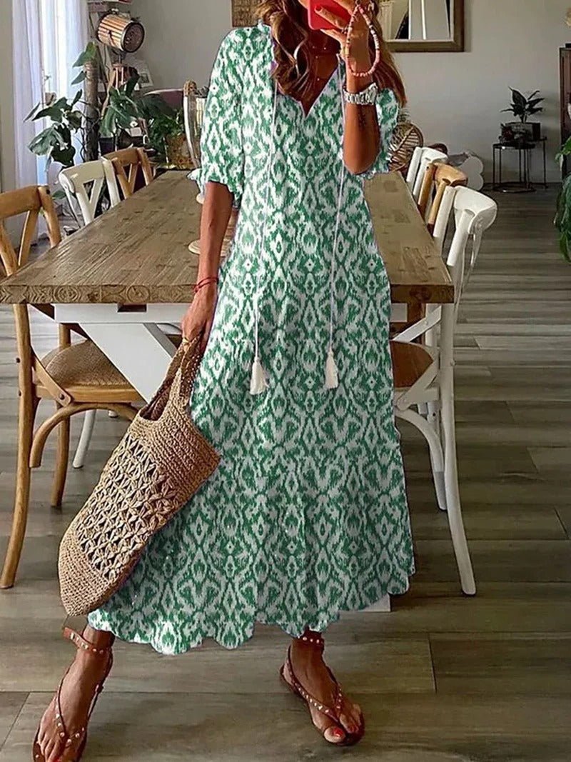 Women's Flowing Bohemian Summer Maxi Dress