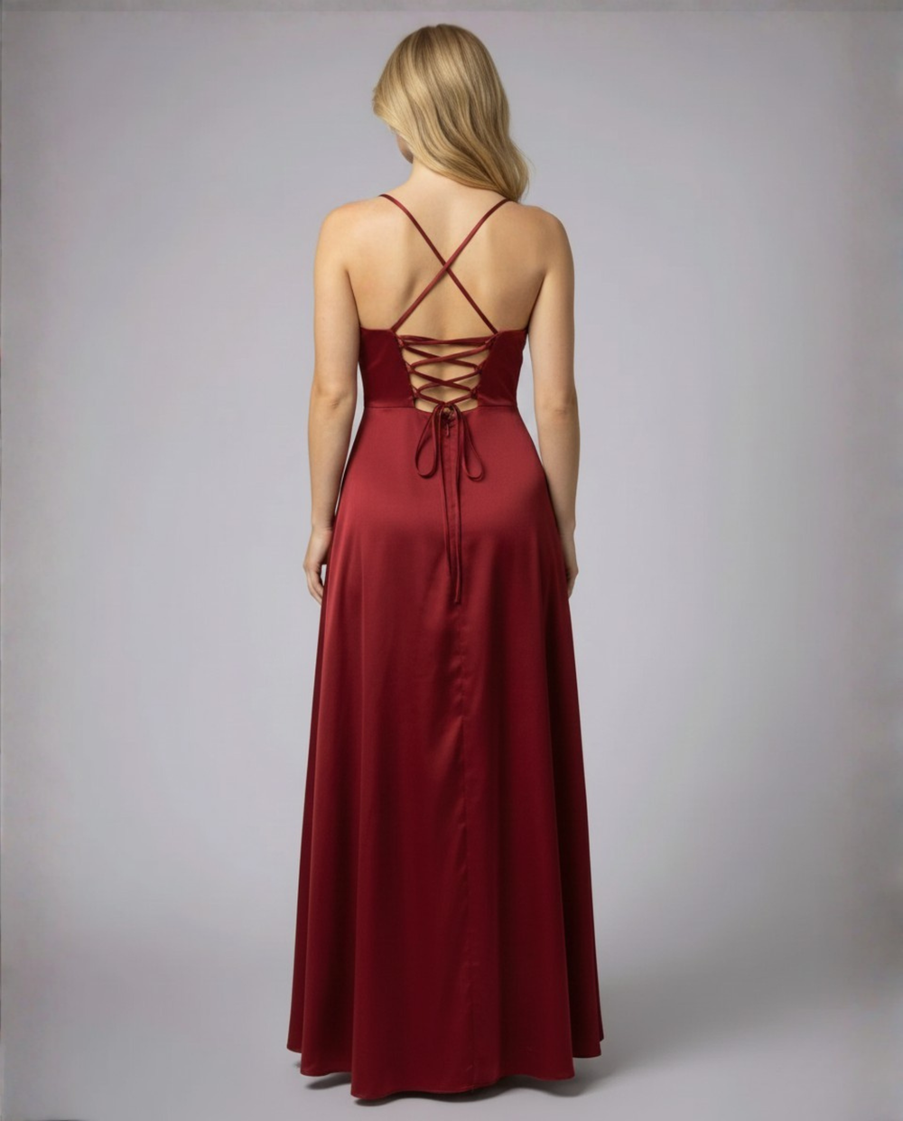 Women's Flowing Side-Slit Maxi Dress – Elegant Evening Style
