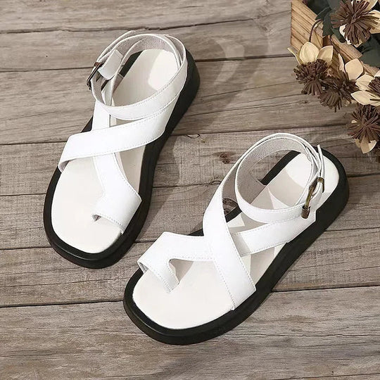 Women’s Gladiator Sandals with Adjustable Buckles and Thick Cushioned Sole
