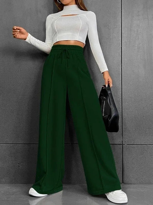Women’s High-Waisted Lounge Pants – Lightweight Wide-Leg Trousers