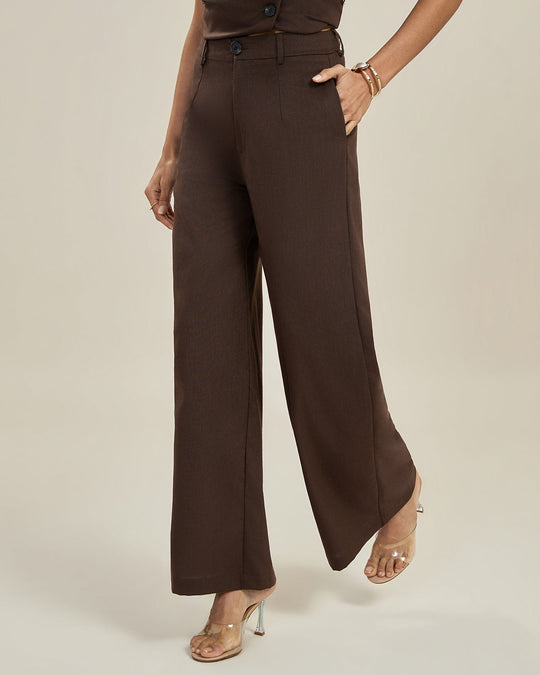 Women’s High-Waisted Straight-Leg Pants – Lightweight Wide Trousers