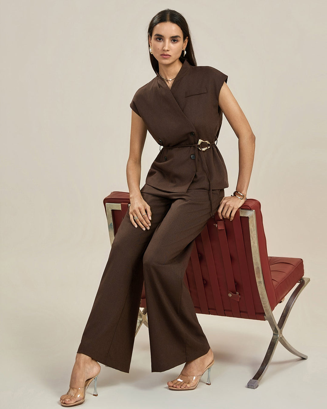 Women’s High-Waisted Straight-Leg Pants – Lightweight Wide Trousers
