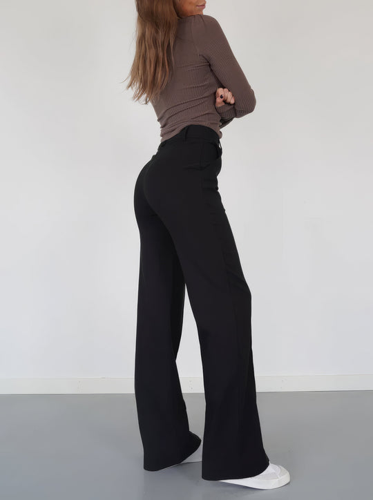 Women’s High-Waisted Straight-Leg Pants – Soft Stretch Trousers