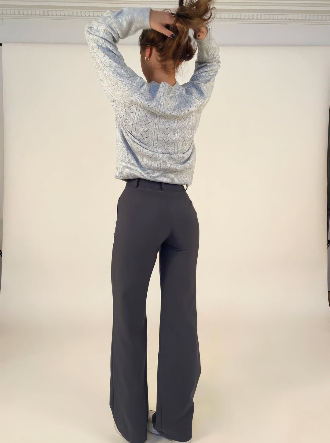 Women’s High-Waisted Straight-Leg Pants – Soft Stretch Trousers
