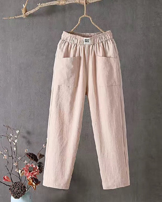 Women’s High-Waisted Trousers – Structured Fit with Elastic Waist