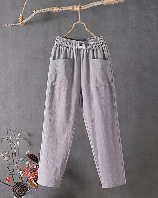 Women’s High-Waisted Trousers – Structured Fit with Elastic Waist
