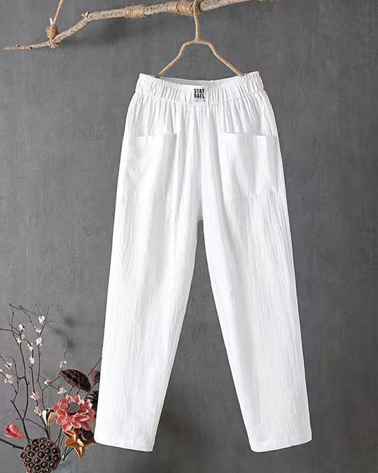 Women’s High-Waisted Trousers – Structured Fit with Elastic Waist