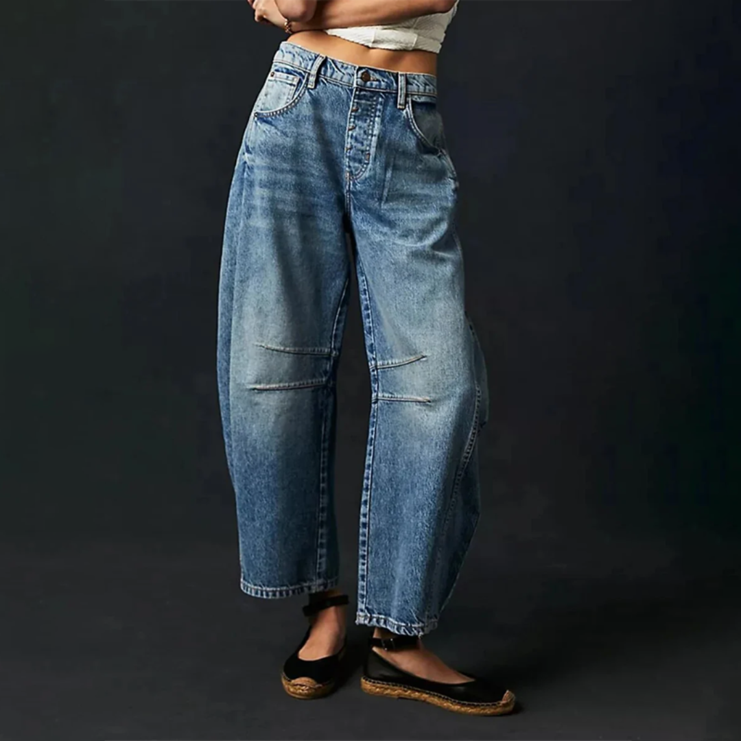 Women’s High-Waisted Wide-Leg Jeans – Relaxed Five-Pocket Denim