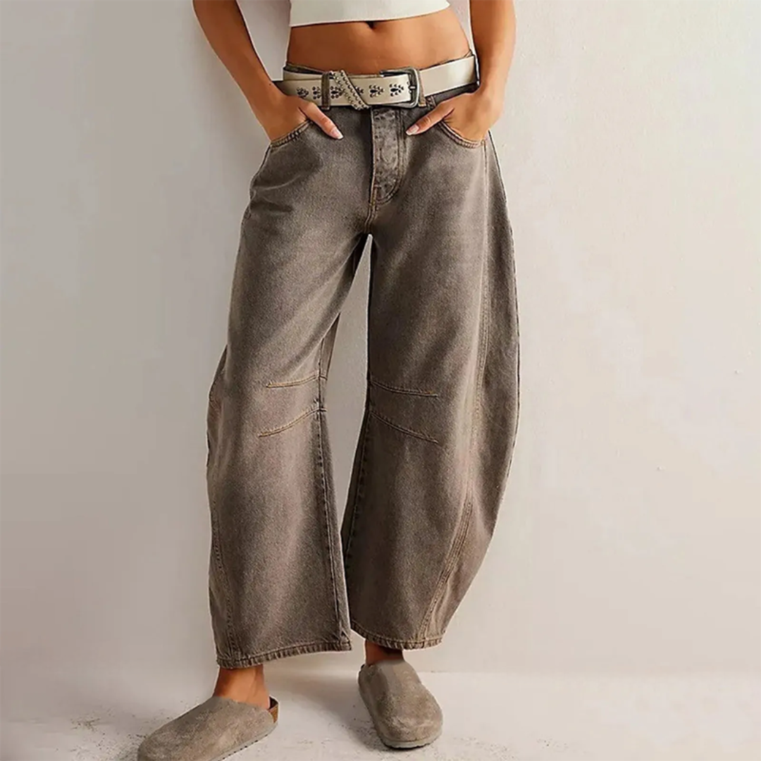 Women’s High-Waisted Wide-Leg Jeans – Relaxed Five-Pocket Denim