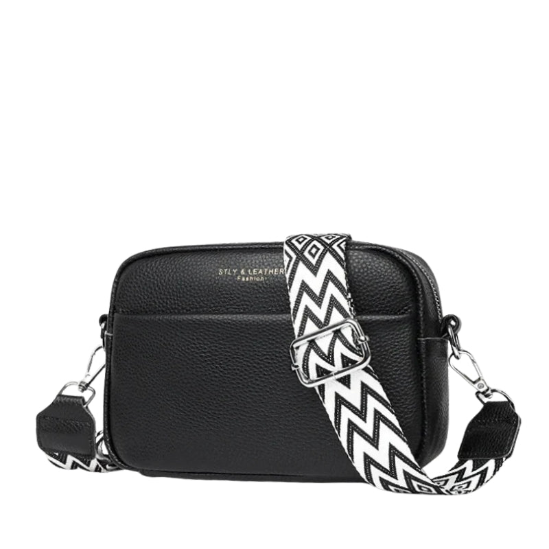 Women's Leather-Effect Crossbody Bag – Comfortable Wide Strap