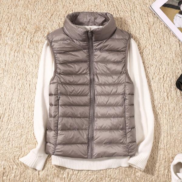 Women's Lightweight All-Season Zip Vest with Stand Collar