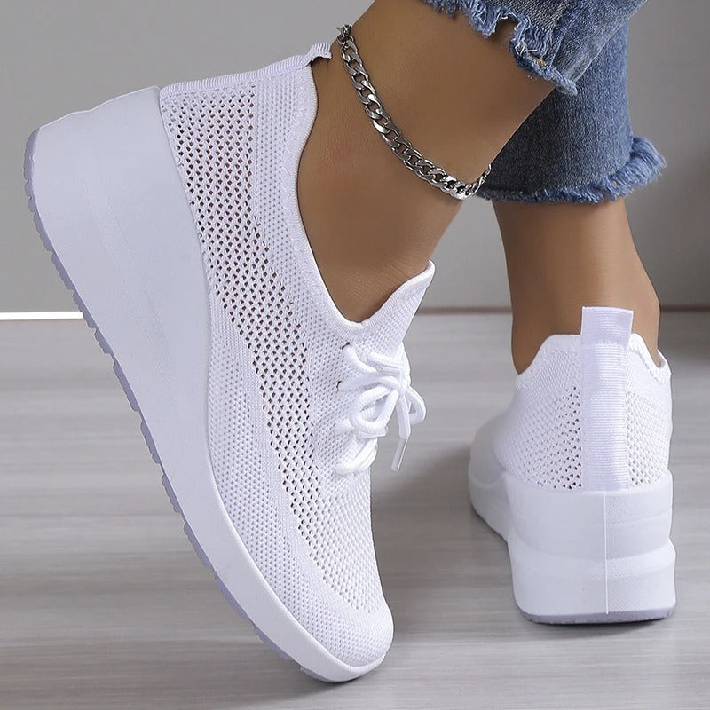 Women's Lightweight Breathable Lace-Up Sneakers with Padded Insole, Sizes 35–41
