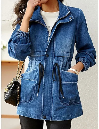 Women's Lightweight Denim Jacket – Button-Front Casual Layer