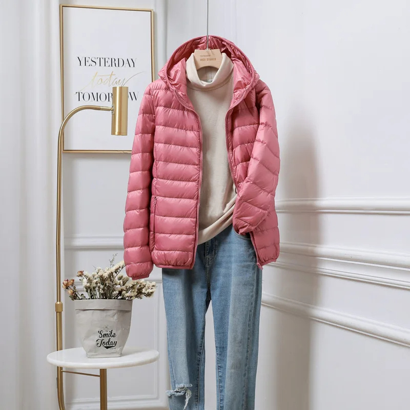 Women's Lightweight Hooded Jacket – Packable Quilted Winter Layer