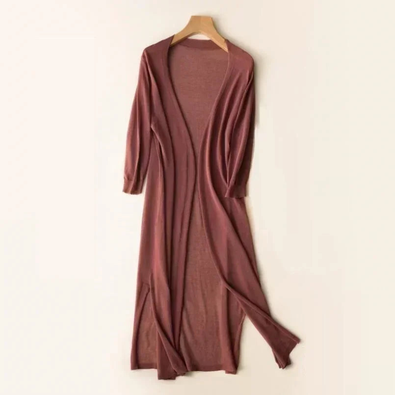 Women's Lightweight Open-Front Longline Cardigan