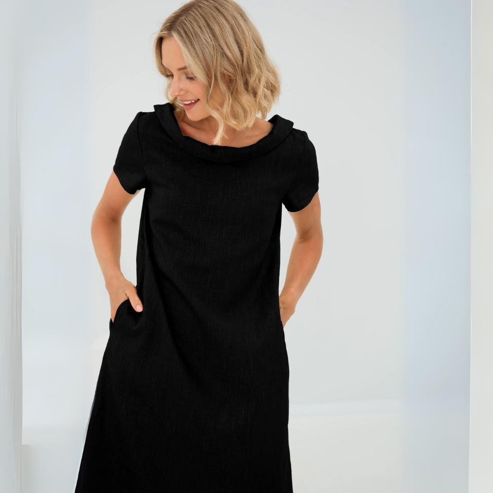 Women's Linen Summer Dress with Pockets and Relaxed Flowing Fit