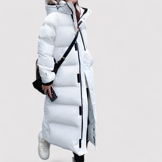 Women’s Long Black Waterproof Parka – Hooded Insulated Winter Coat