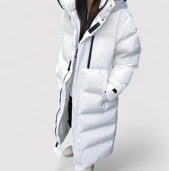 Women’s Long Black Waterproof Parka – Hooded Insulated Winter Coat