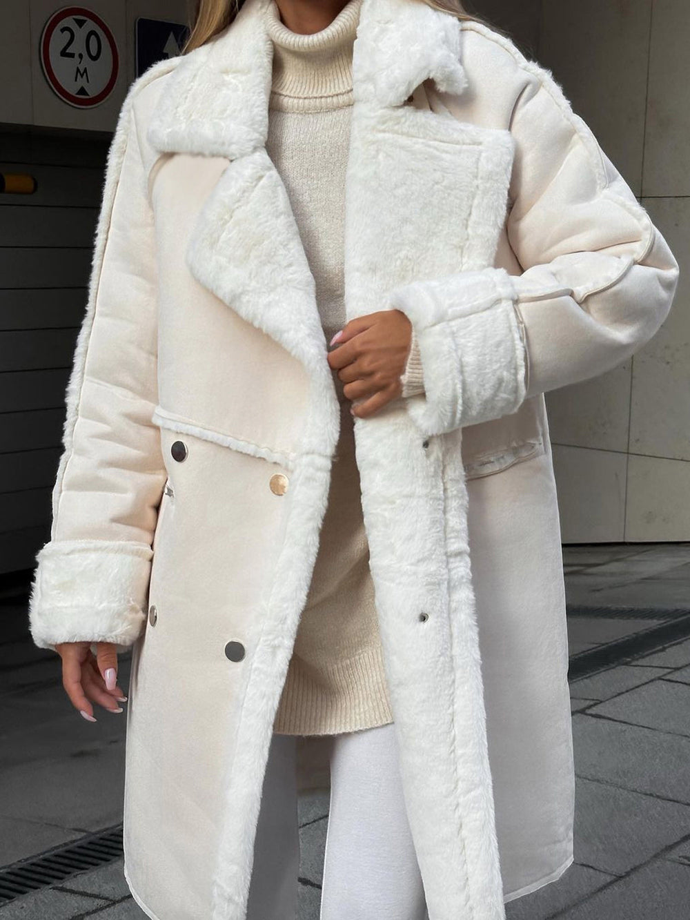 Women's Long Oversized Teddy Coat – Soft Faux-Fur Winter Layer
