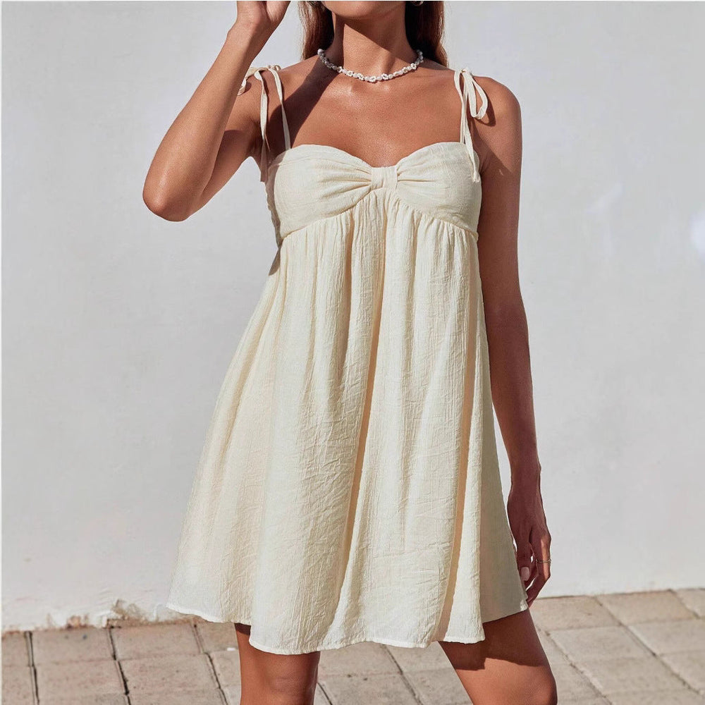 Women's Loose-Fit Cotton Mini Dress in a Minimalist Solid Design