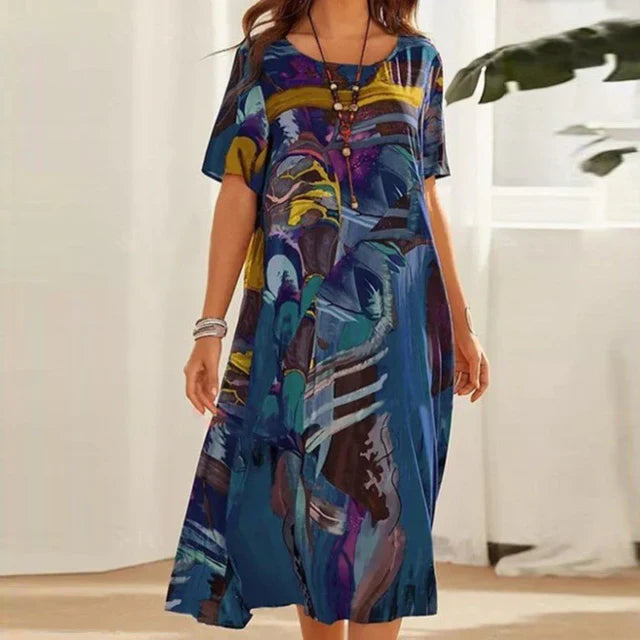 Women's Loose Flowing Tunic Dress for Casual Wear