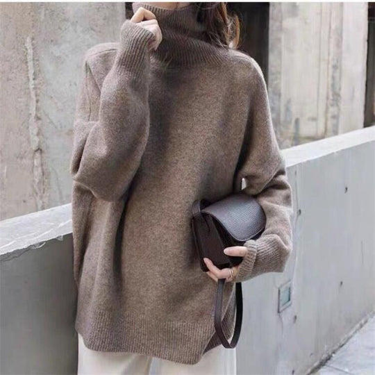 Women’s Loose Turtleneck Sweater – Soft Breathable Everyday Knit