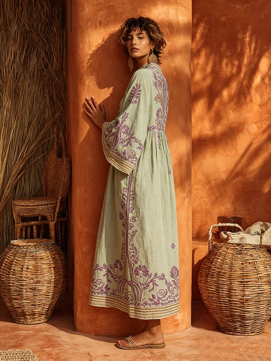 Women's Mediterranean Bohemian Dress – Flowing Feminine Summer Style