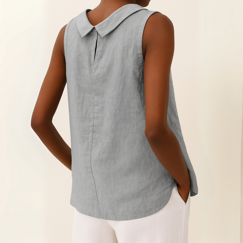 Women's Minimalist Sleeveless Roll-Neck Summer Top
