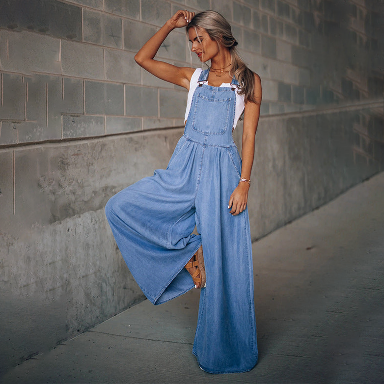 Women's Modern Denim Jumpsuit – Soft Breathable Everyday Fit