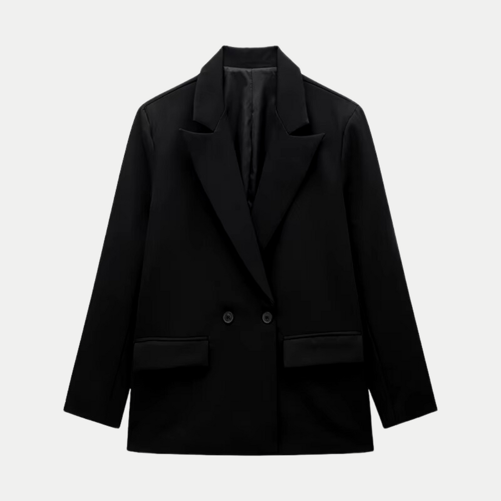 Women's Modern Double-Breasted Blazer with Fitted Structured Silhouette