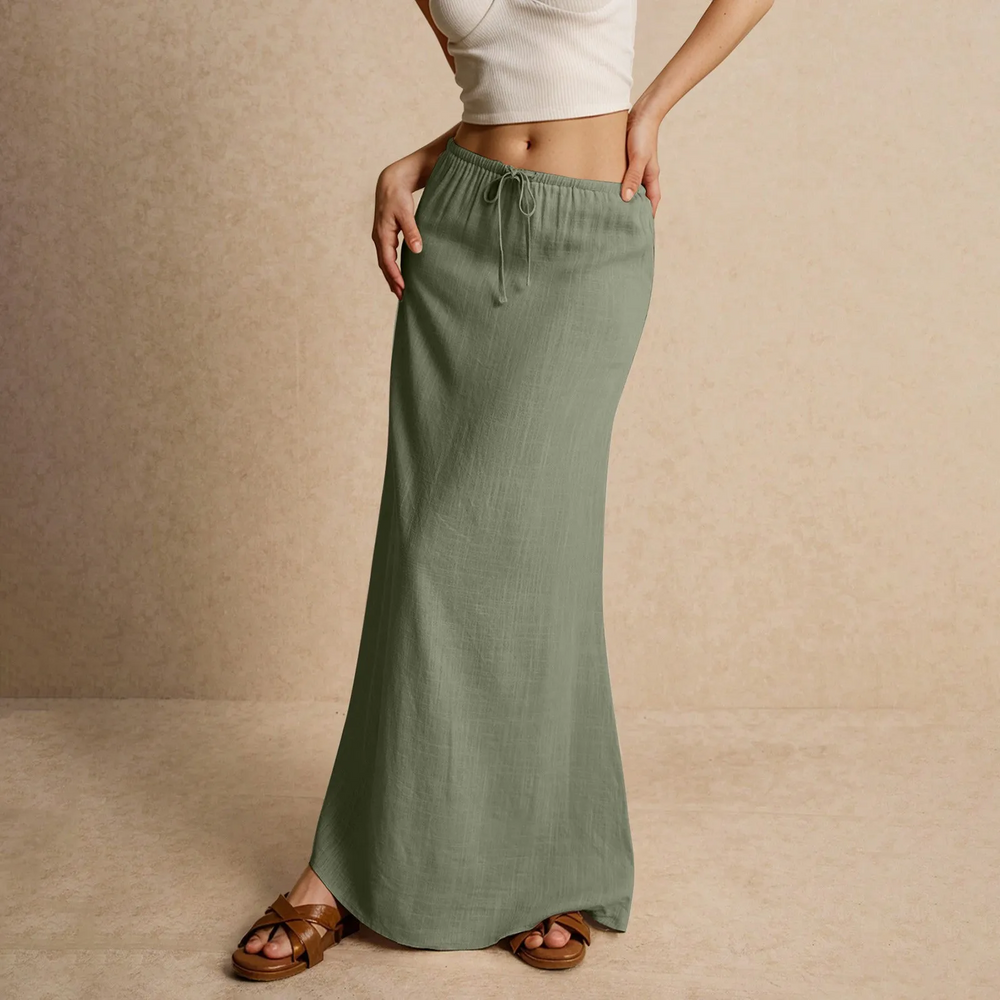 Women's Muse Flowing Cotton-Blend Maxi Skirt