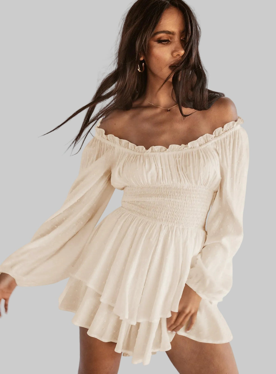 Women’s Off-Shoulder Puff-Sleeve Romper – Chic Summer Playsuit