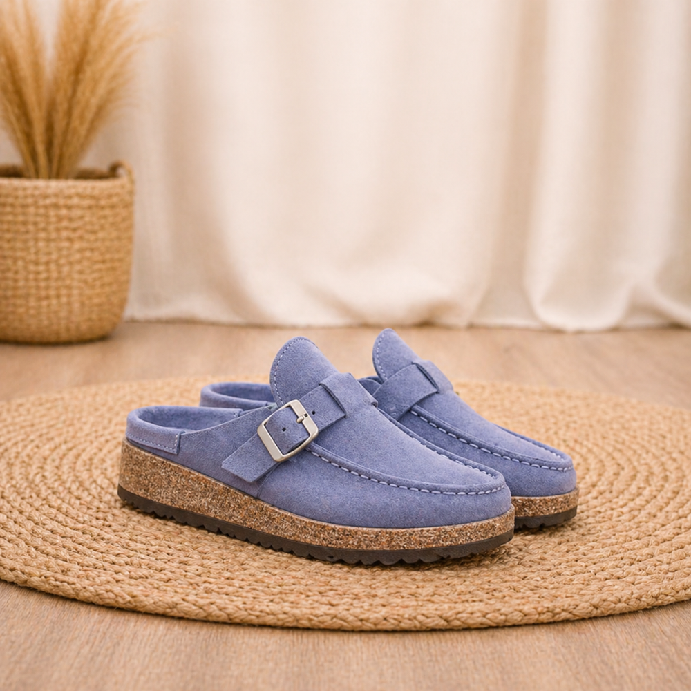 Women's Open-Back Buckle Mule Loafers