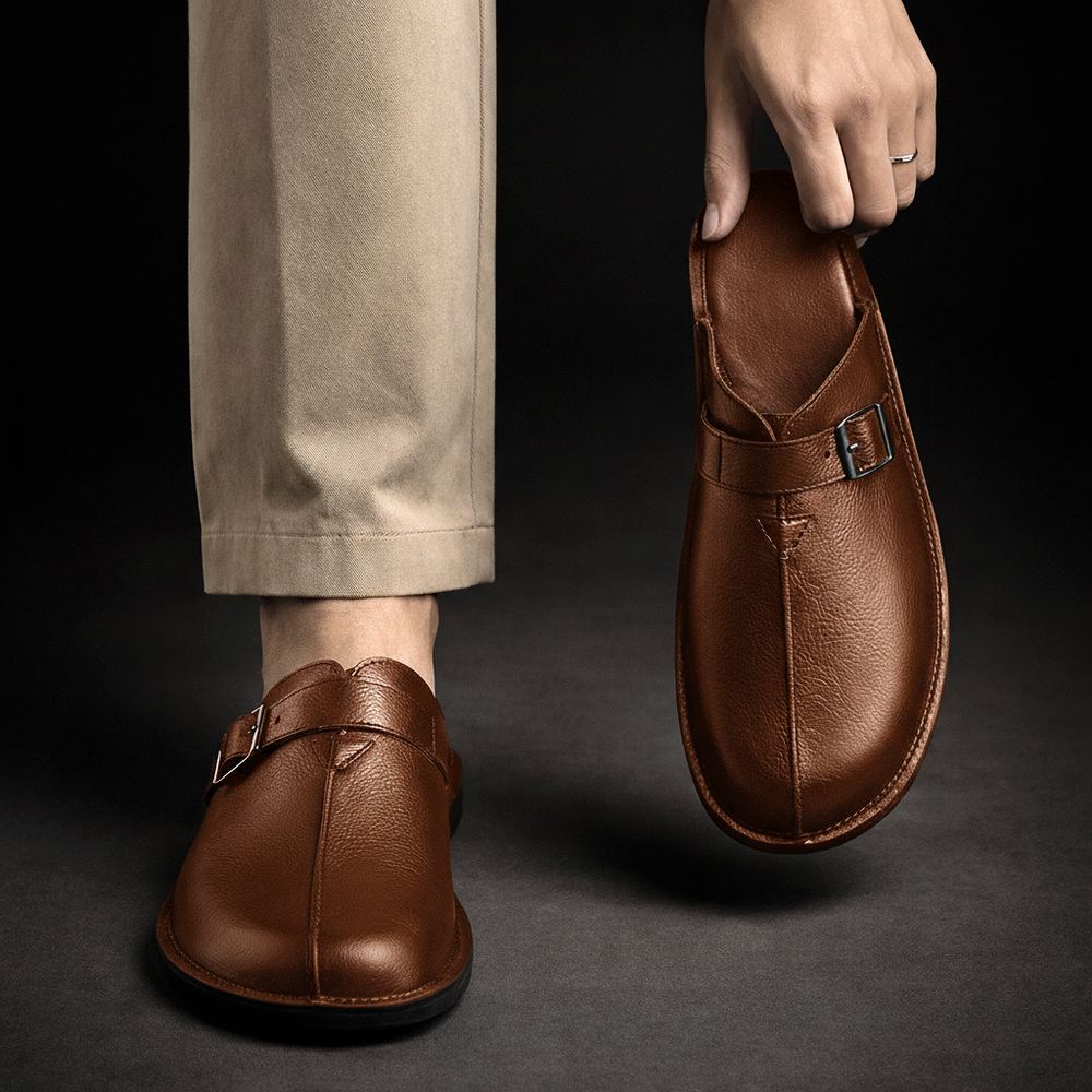 Women's Open Leather-Effect Mules for Summer