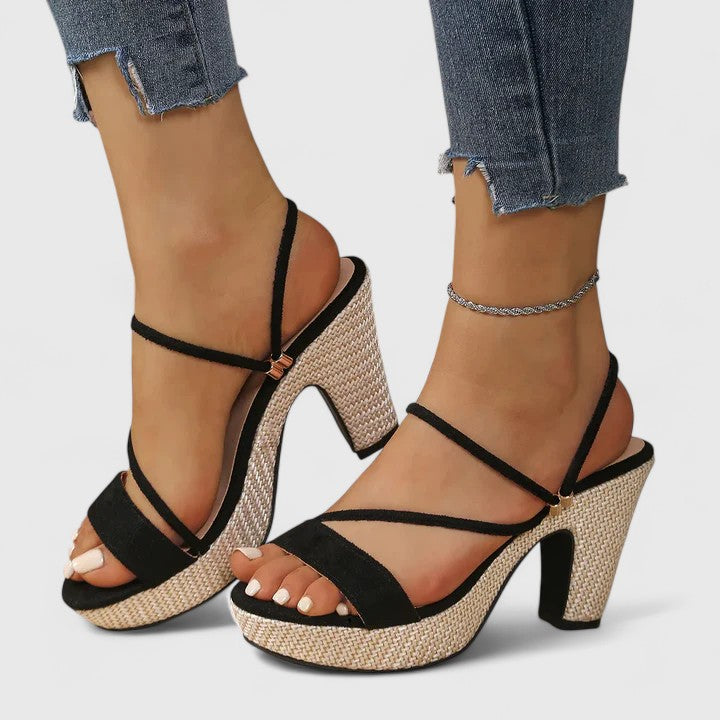 Women’s Open-Toe Heeled Sandals with Ankle Strap