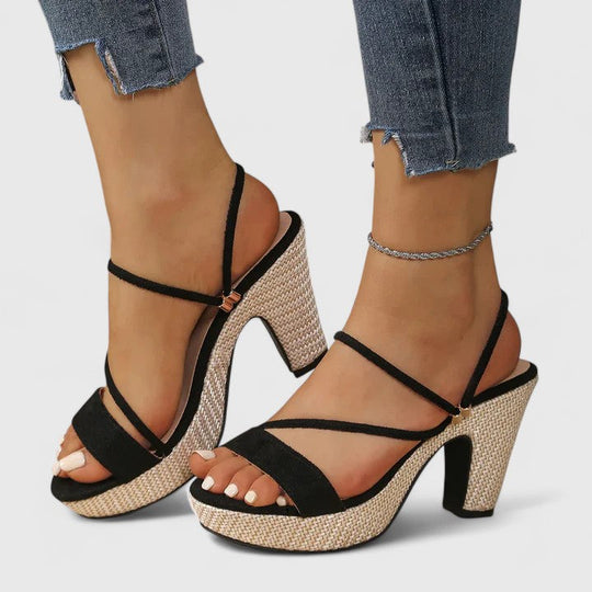 Women’s Open-Toe Heeled Sandals with Ankle Strap