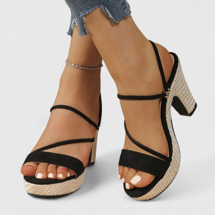 Women’s Open-Toe Heeled Sandals with Ankle Strap