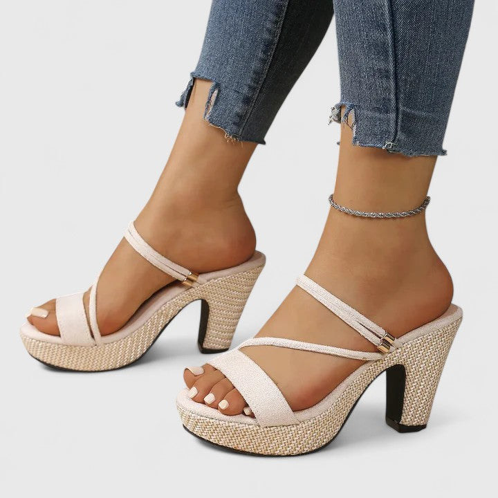 Women’s Open-Toe Heeled Sandals with Ankle Strap